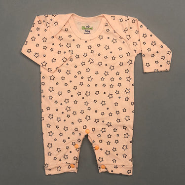 Half Leg Romper - Star Design Peach Colour